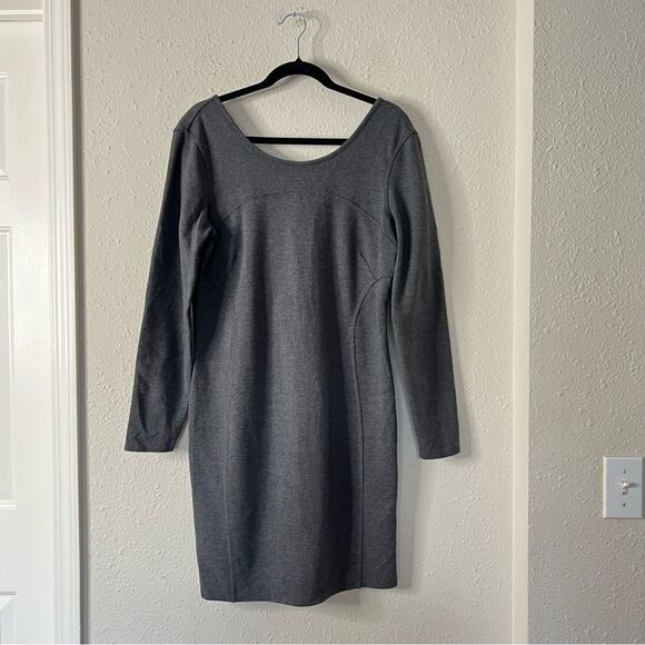 Athleta Illusion Ponte Knit Long Sleeve Dress Size Large in Gray - Picture 4 of 10
